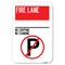 Signmission Fire Lane-No Stopping No Standing Wi Heavy-Gauge Aluminum Sign, 12" x 18", A-1218-24002 A-1218-24002 - alternate 1